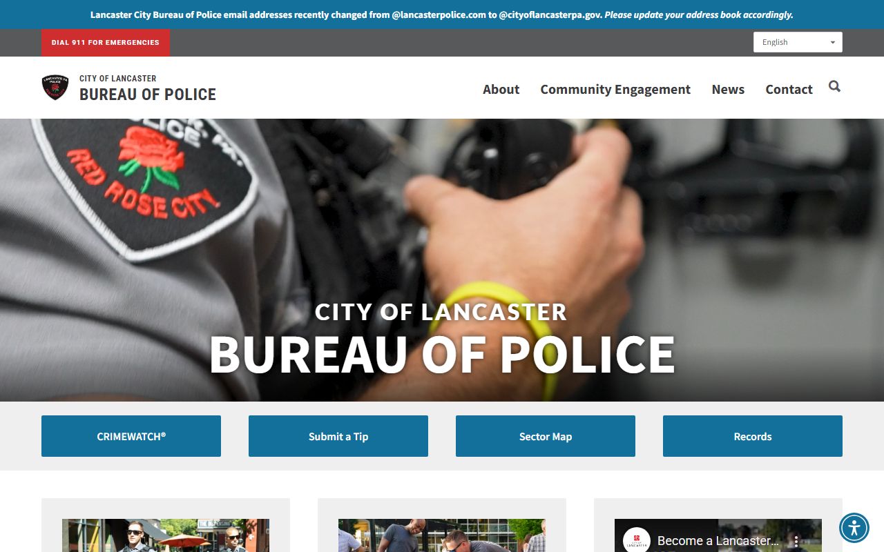 Lancaster City Police Department at 39 West Chestnut Street where arrest records and busted mugshots originate