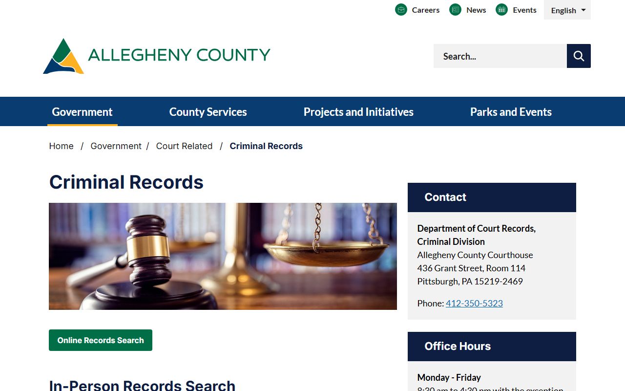 Allegheny County Department of Court Records criminal division