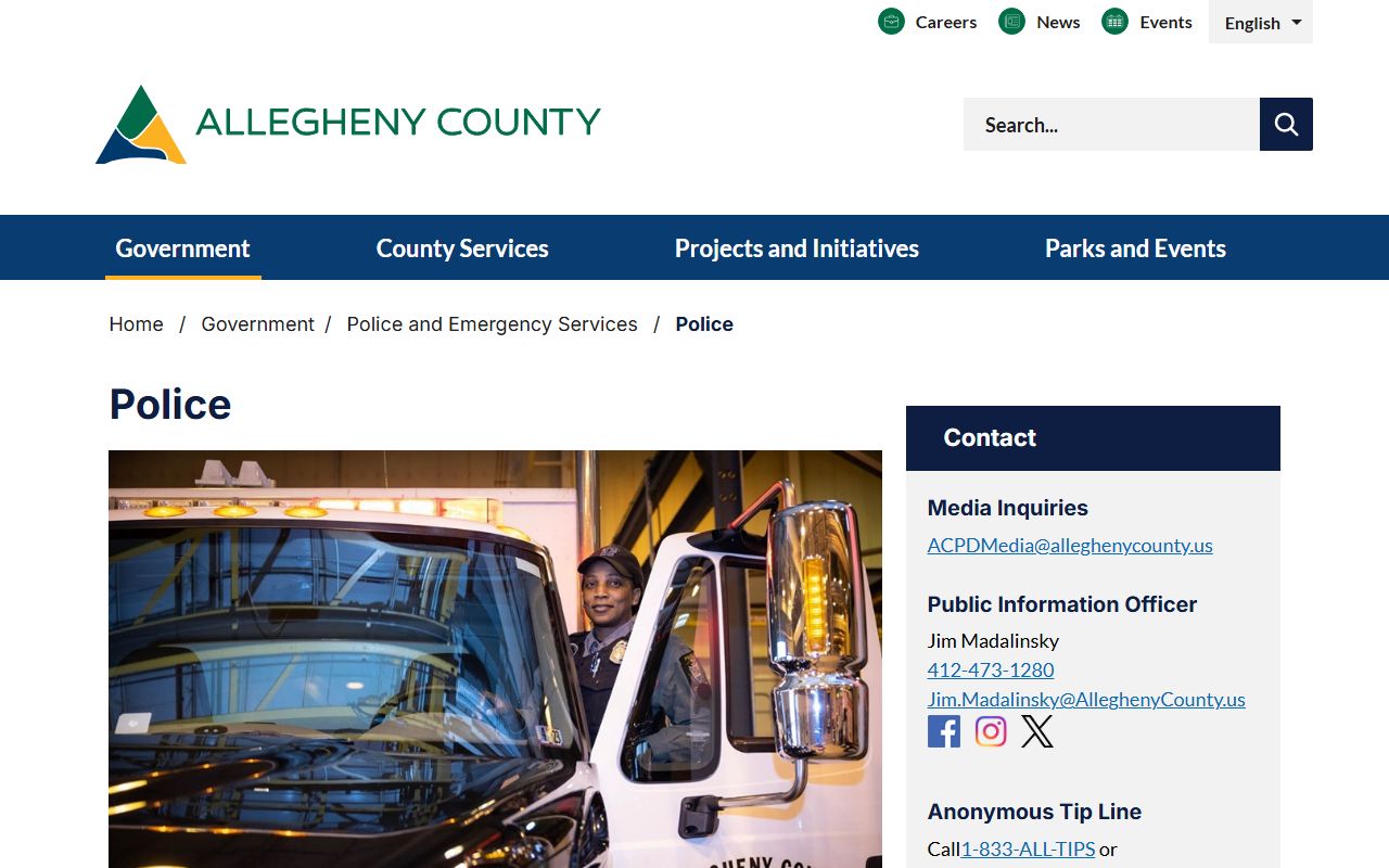 Allegheny County Police Department arrest records