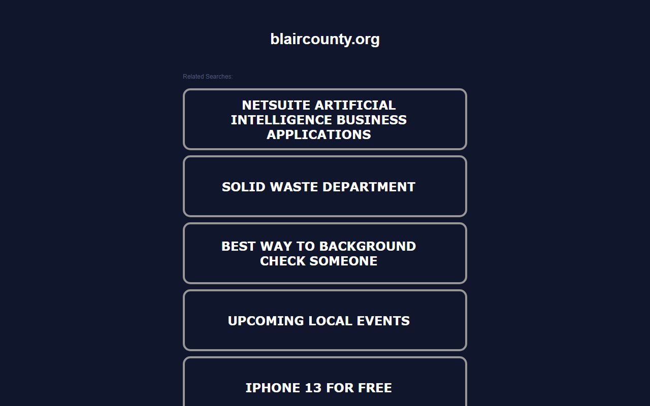 Blair County Sheriff's Office website for arrest records