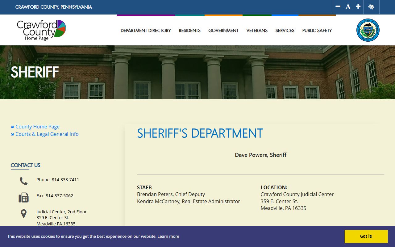 Crawford County Sheriff warrant and arrest records