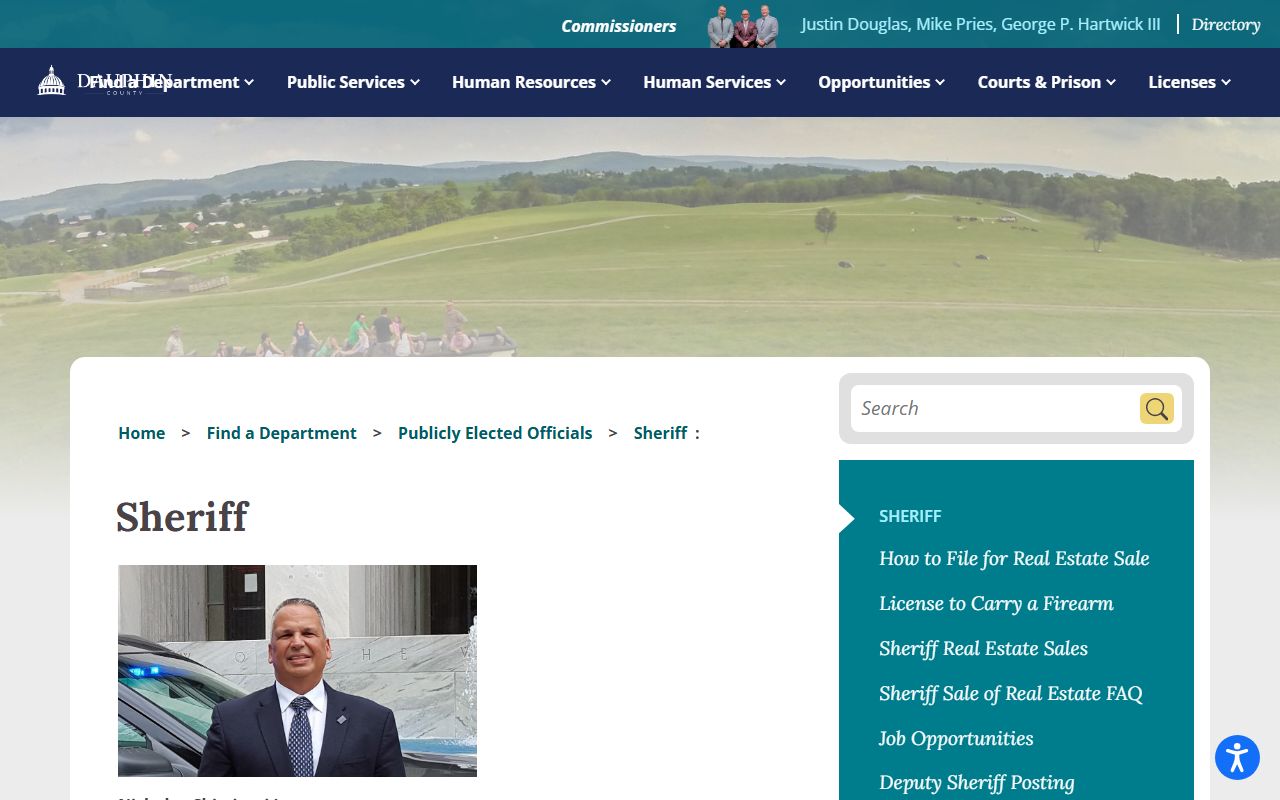 Dauphin County Sheriff's Office website for arrest records and warrants