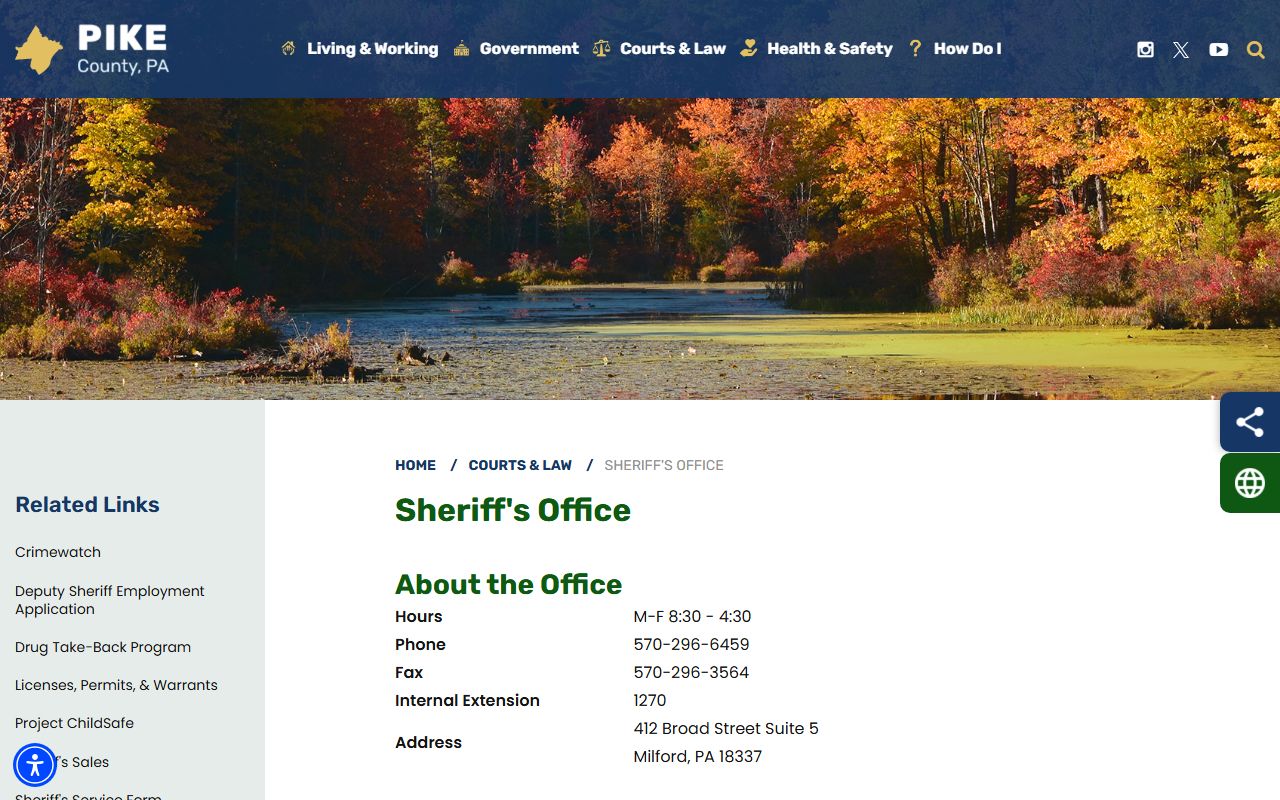 Pike County Sheriff's Office website for arrest records and busted mugshots